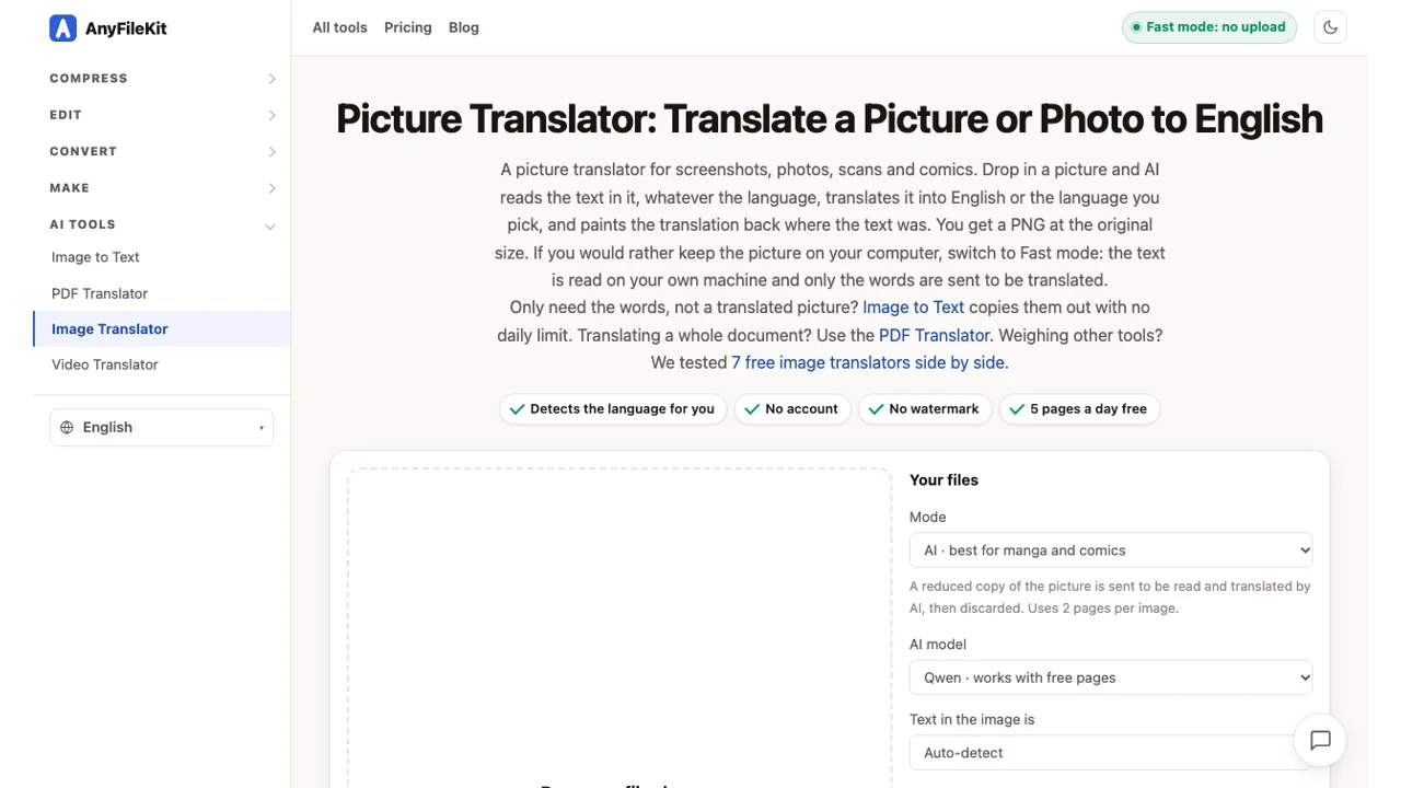 AnyFileKit Picture Translator product preview