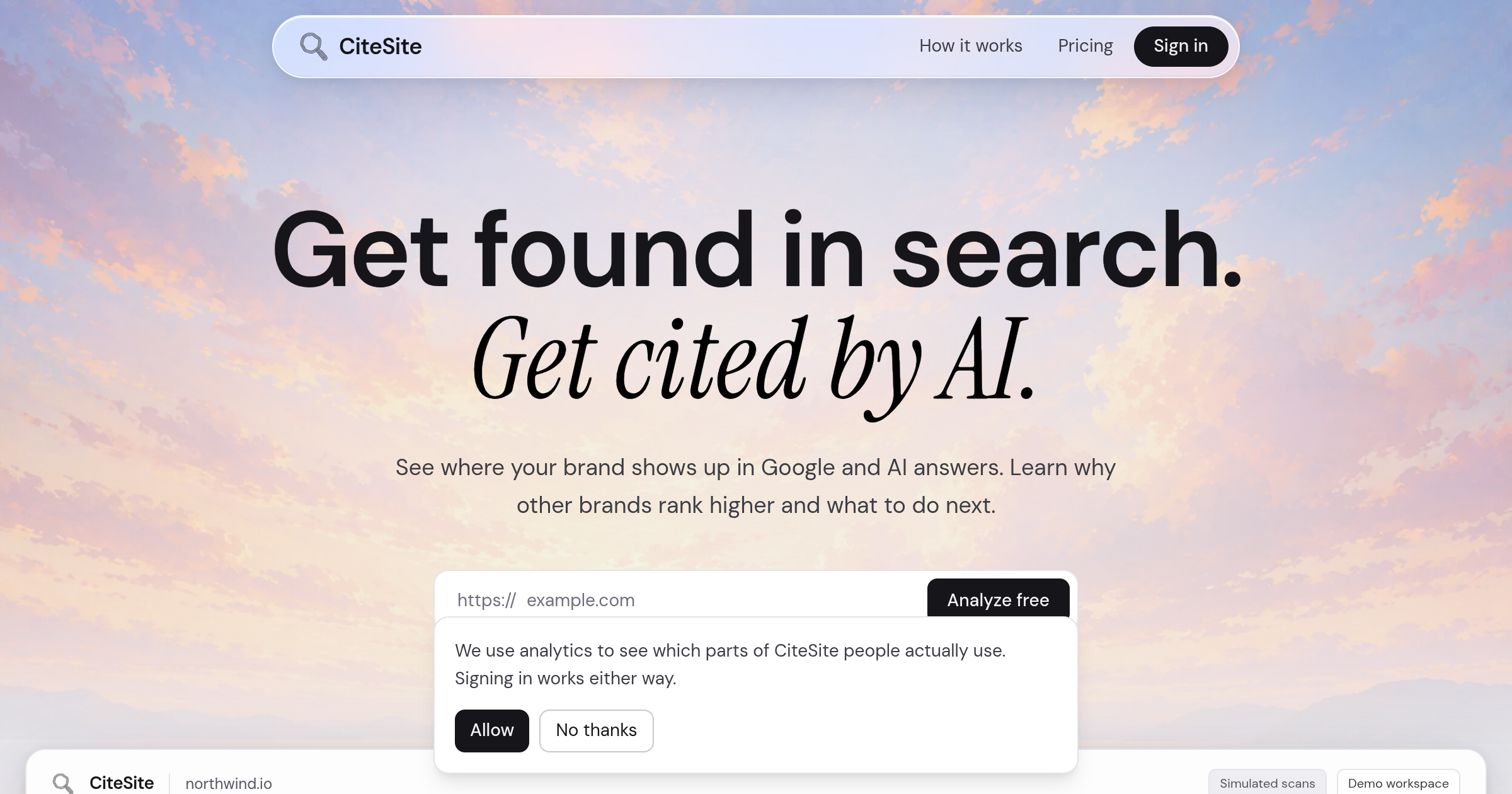 CiteSite product preview
