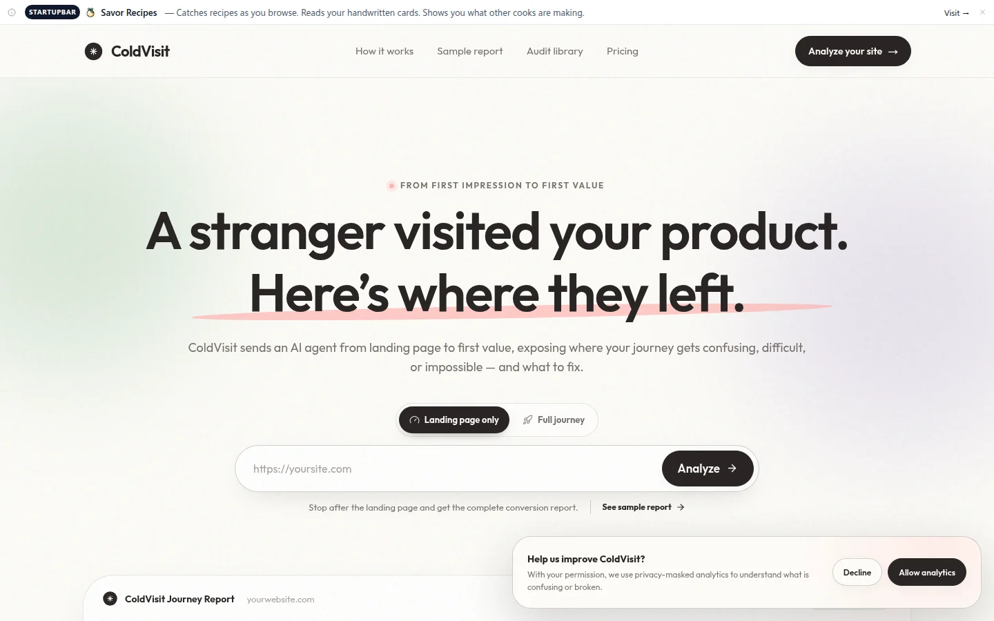 ColdVisit product preview