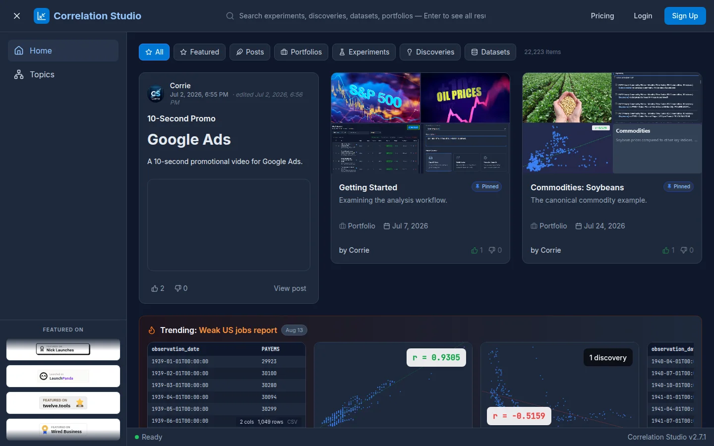 Correlation Studio product preview 1