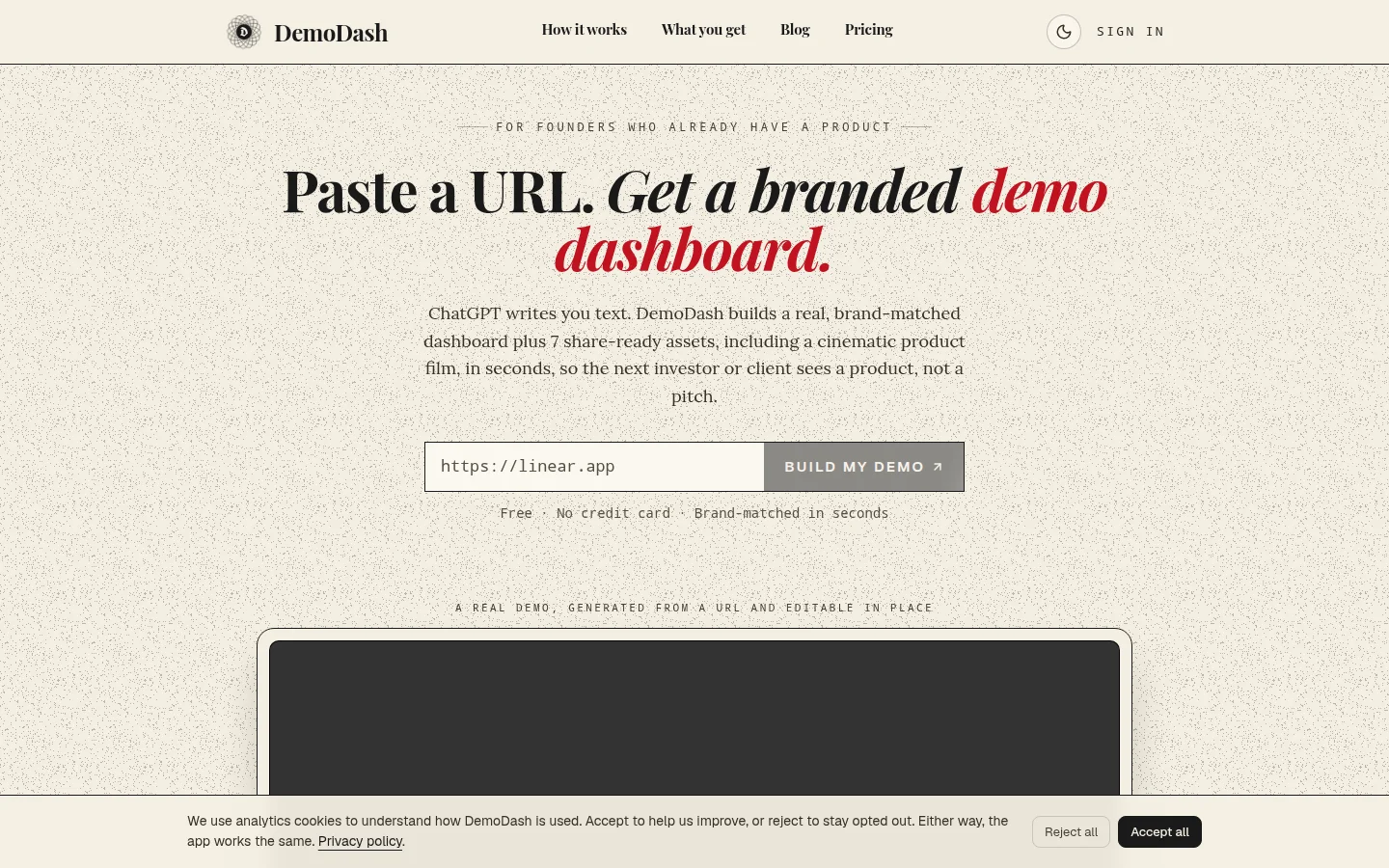 DemoDash product preview