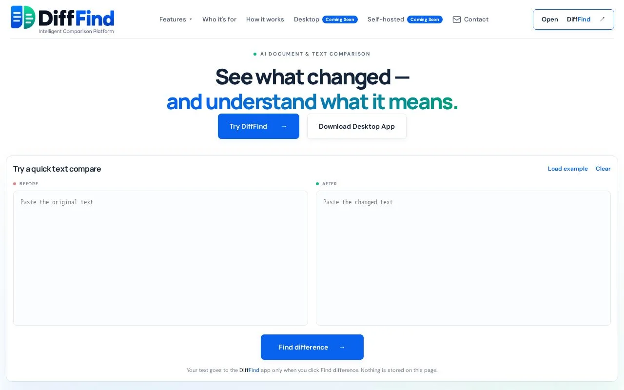 DiffFind product preview 1