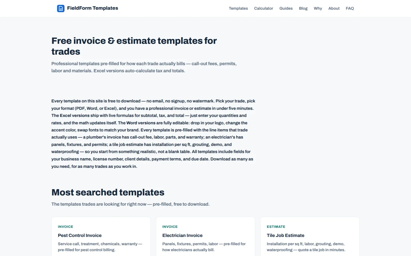 FieldForm Templates product preview