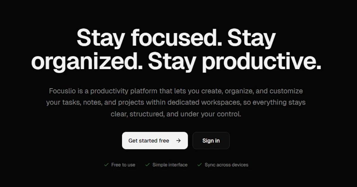 Focuslio product preview 1