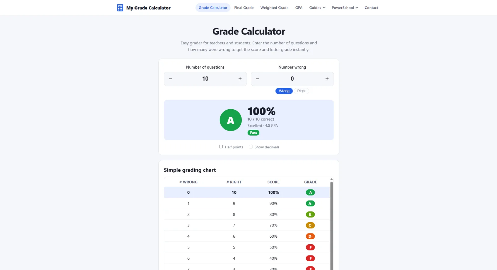 Grade Calculator product preview