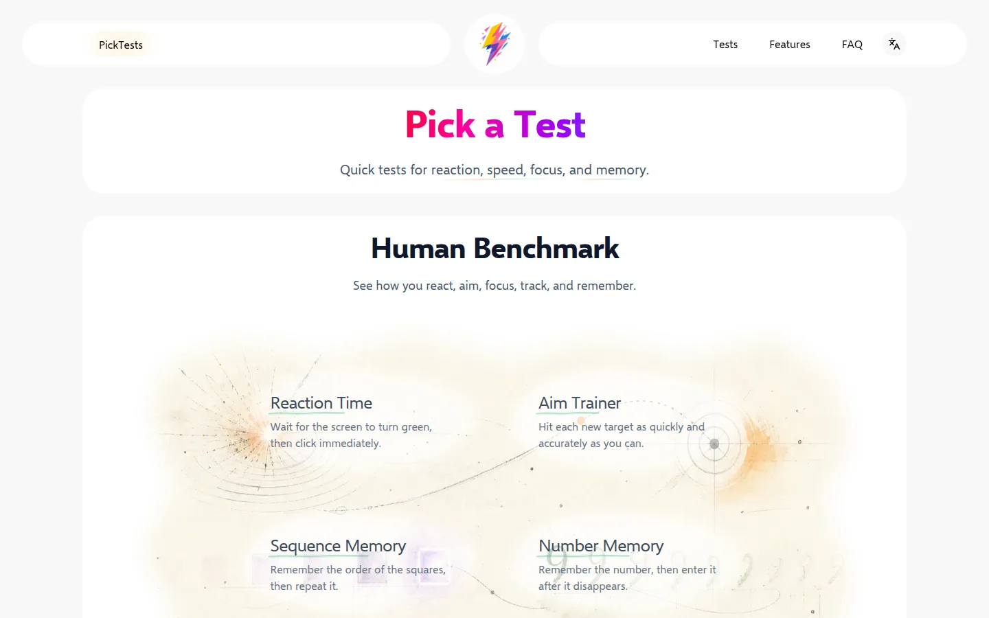 Human Benchmark product preview 1