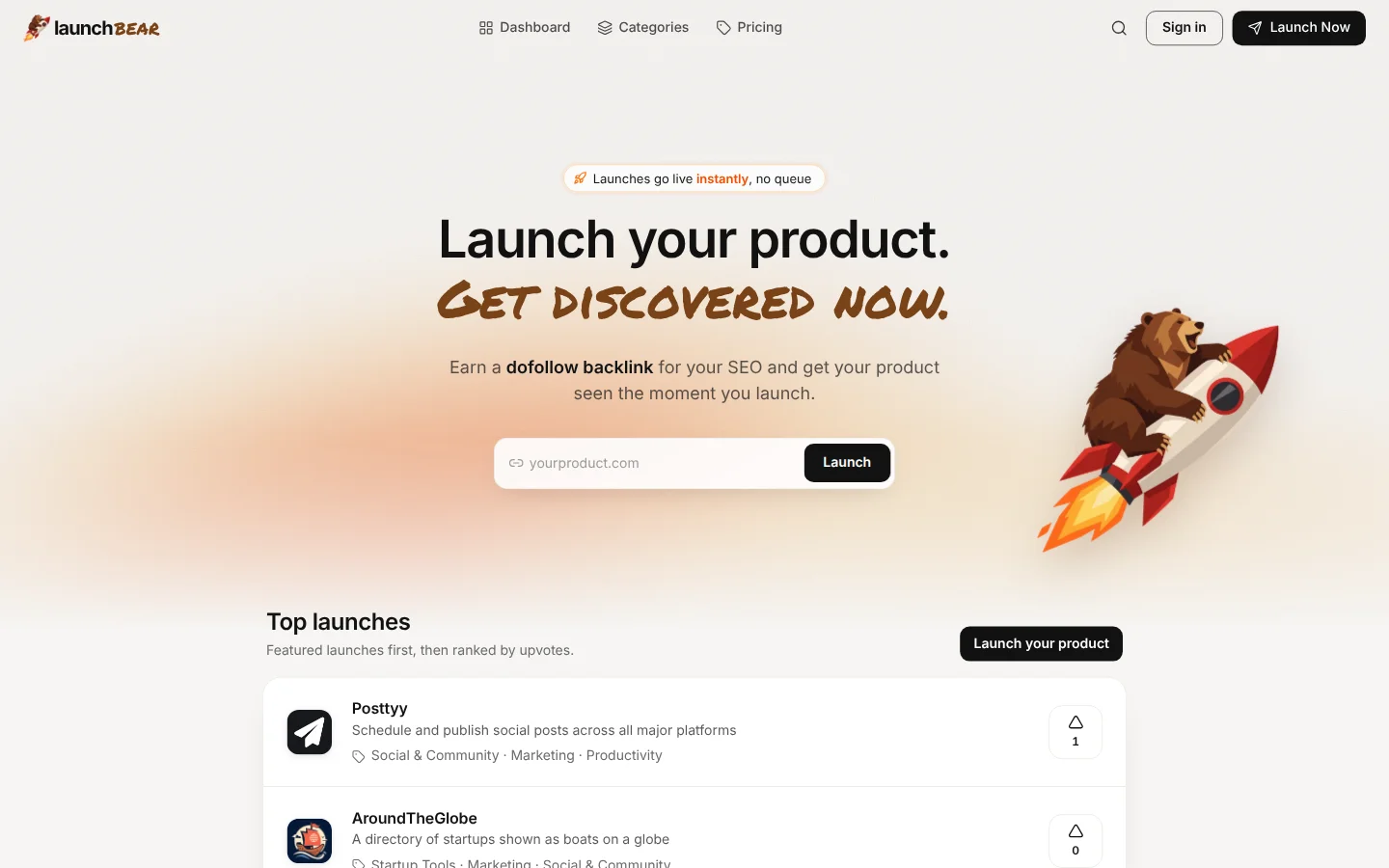 LaunchBear product preview