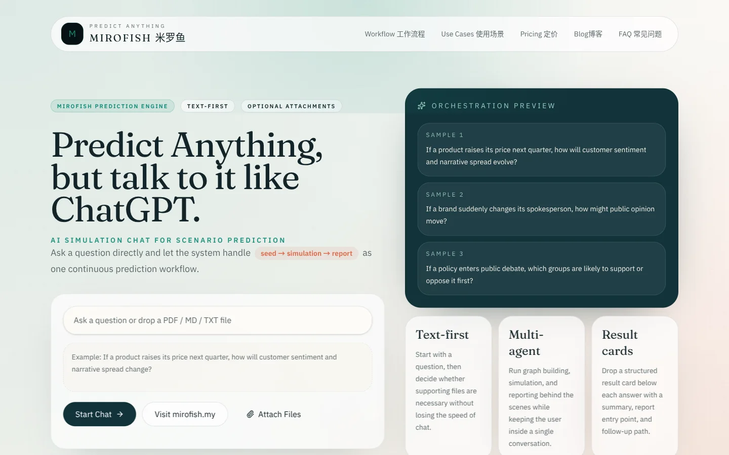 MiroFish product preview