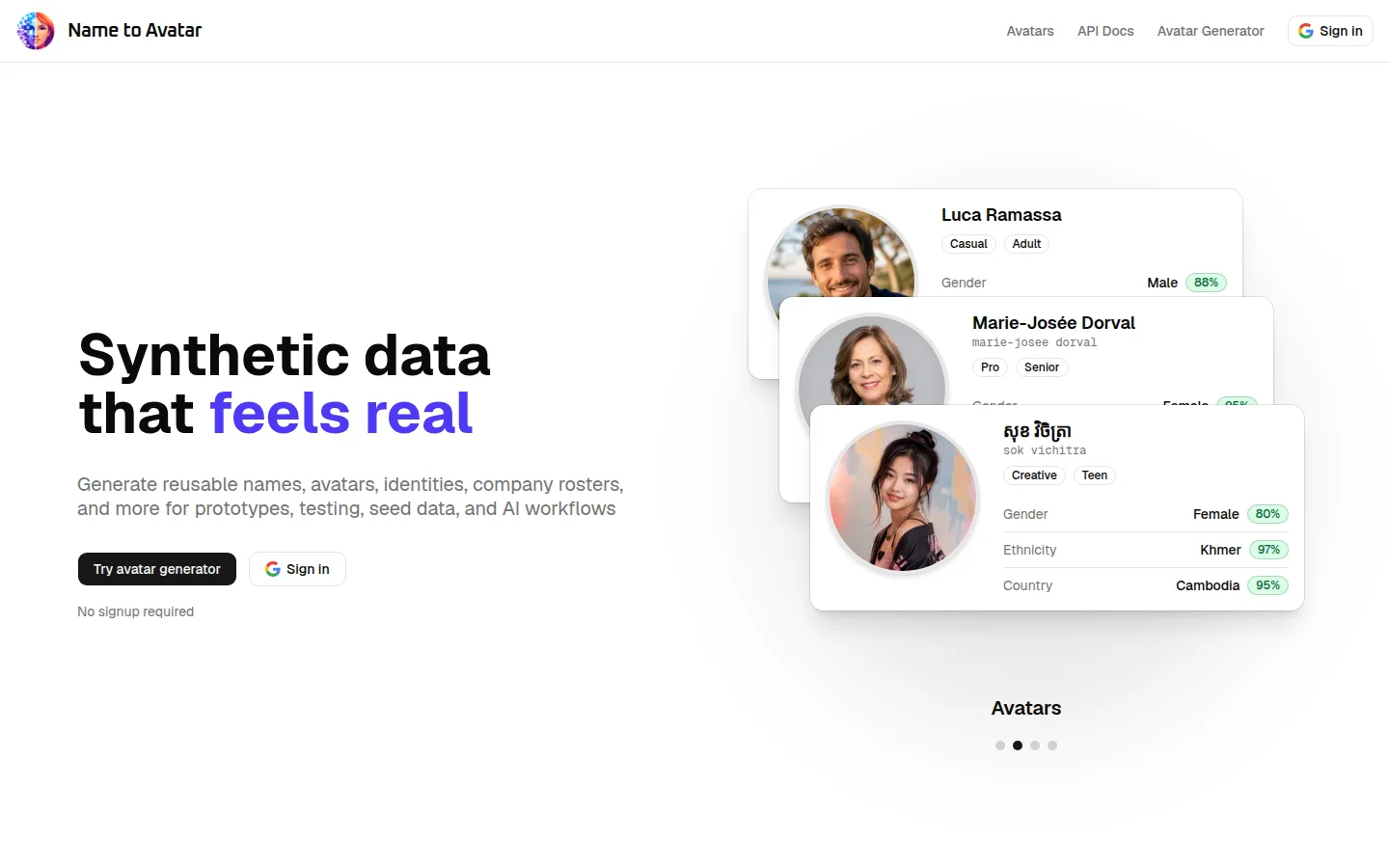 Name to Avatar product preview