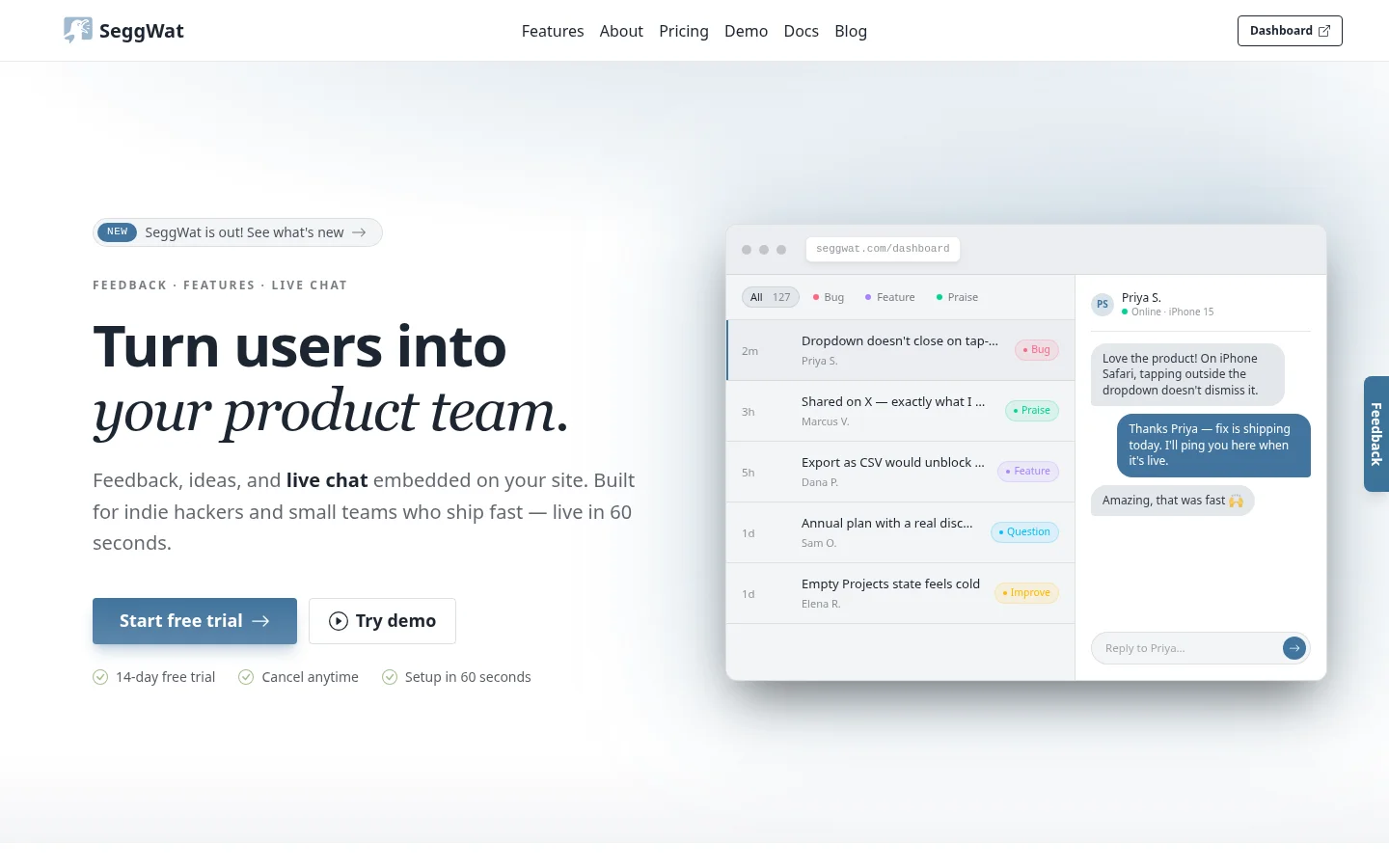 SeggWat product preview 1