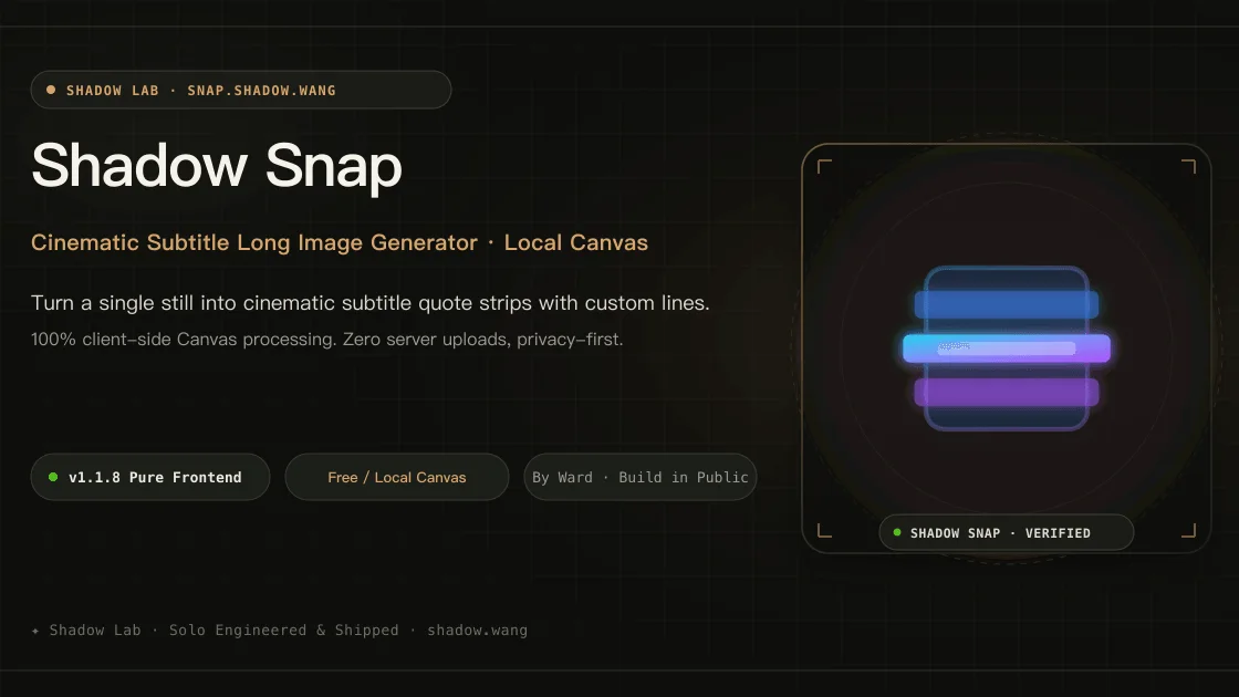 Shadow Snap | Cinematic Subtitle Image Maker product preview 1