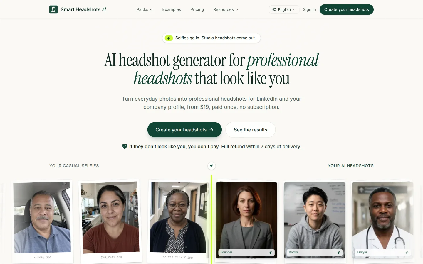 Smart Headshots AI product preview