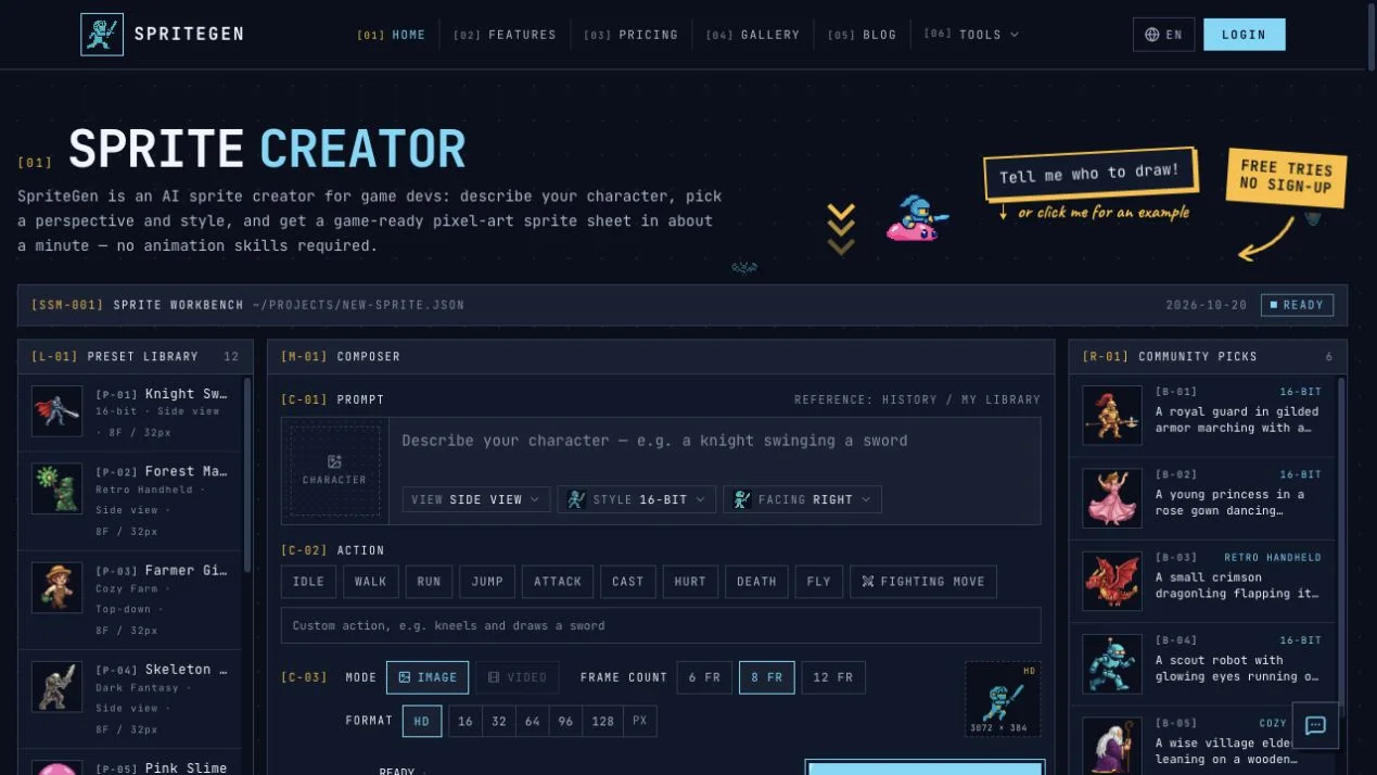 SpriteGen product preview