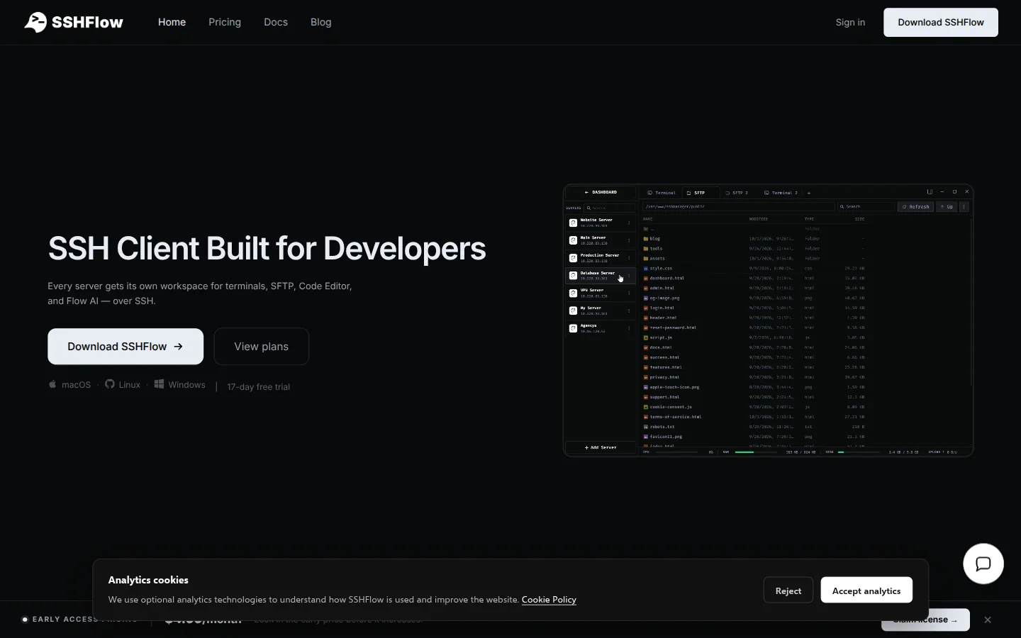 SSHFlow product preview