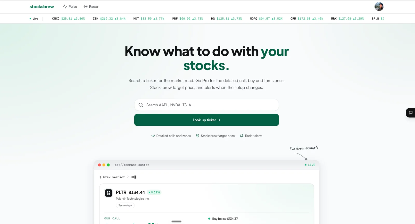 StocksBrew product preview 1