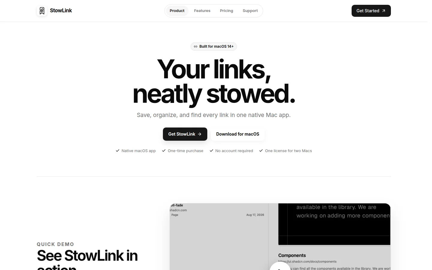 StowLink product preview