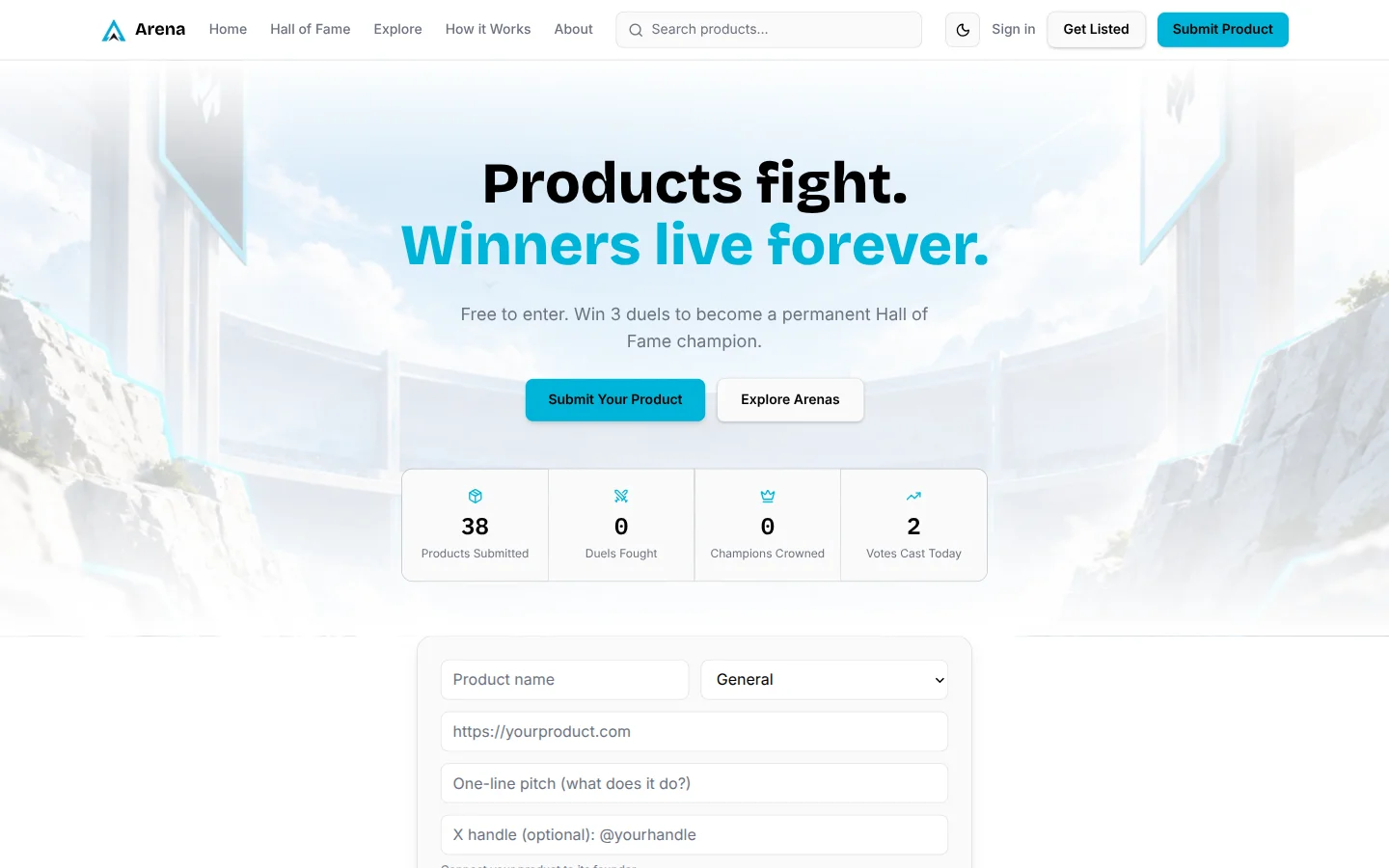 The Arena product preview